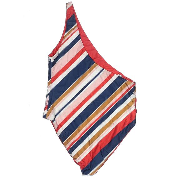 BAIIA Monaco wrapsuit one shoulder striped body piece swimsuit Size AU 20 US 16 - Picture 2 of 6